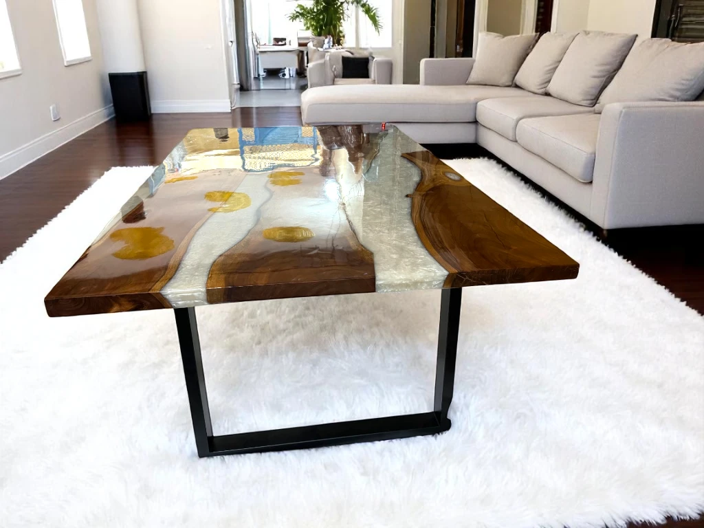 White River Table Epoxy : Customized Wooden Furniture